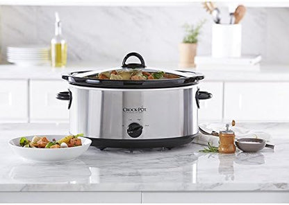 7 Quart Oval Manual Slow Cooker – Stainless Steel - Curated Catalog FCFK