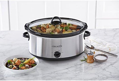 7 Quart Oval Manual Slow Cooker – Stainless Steel - Curated Catalog FCFK