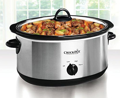 7 Quart Oval Manual Slow Cooker – Stainless Steel - Curated Catalog FCFK