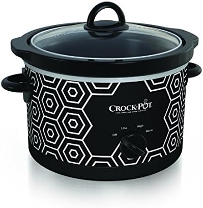 4.5 Quart Portable Slow Cooker – Black & White - Curated Catalog YTJ6