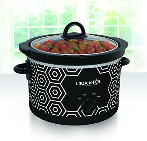 4.5 Quart Portable Slow Cooker – Black & White - Curated Catalog YTJ6