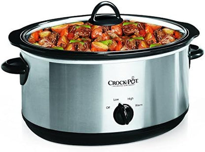 7 Quart Oval Manual Slow Cooker – Stainless Steel - Curated Catalog FCFK