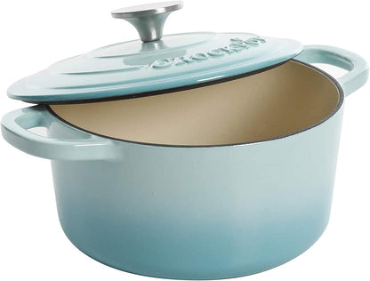 3 Quart Enameled Cast Iron Dutch Oven – Aqua - Curated Catalog 47FR