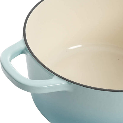 3 Quart Enameled Cast Iron Dutch Oven – Aqua - Curated Catalog 47FR