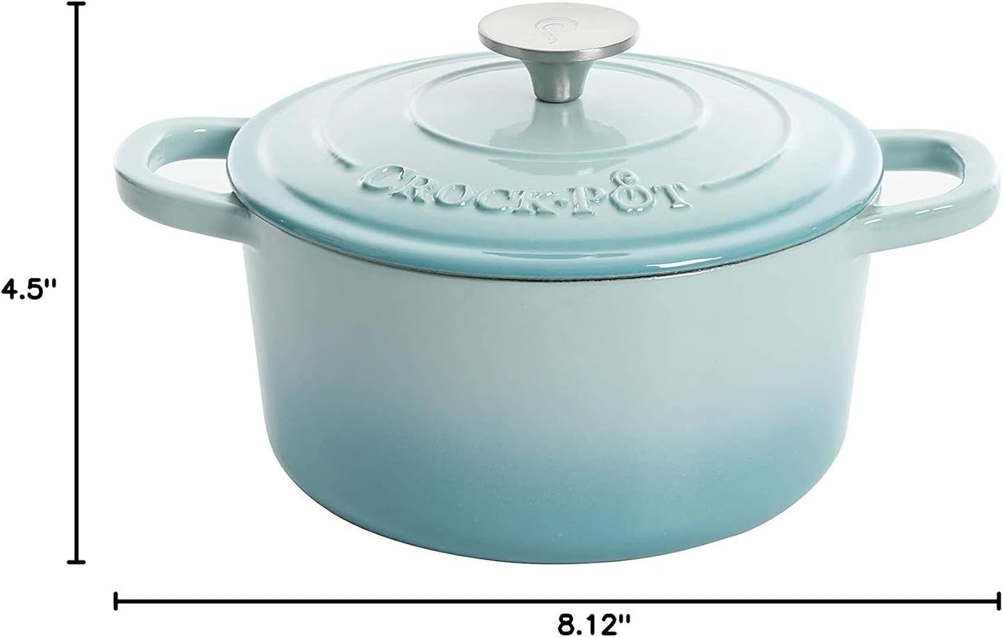 3 Quart Enameled Cast Iron Dutch Oven – Aqua - Curated Catalog 47FR