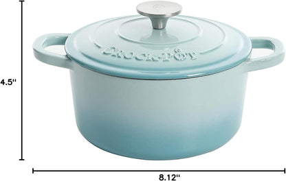 3 Quart Enameled Cast Iron Dutch Oven – Aqua - Curated Catalog 47FR