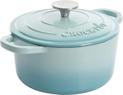 3 Quart Enameled Cast Iron Dutch Oven – Aqua - Curated Catalog 47FR